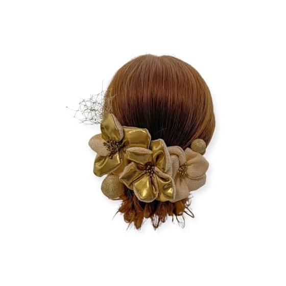Chirimen Fabric Tsumami Zaiku Hair Accessory for Coming-of-Age Ceremony, Graduation, Wedding - Ball Kanzashi, Head Dress, Bridal, Wedding, Furisode,