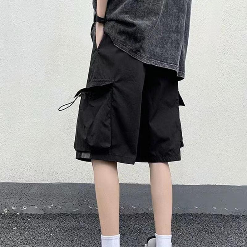 Arbeitsshorts im amerikanischen Stil für Herren, Sommer, dünner Schnitt, große Taschen, Freizeithose, lockere, gerade Fünf-Minuten-Hose