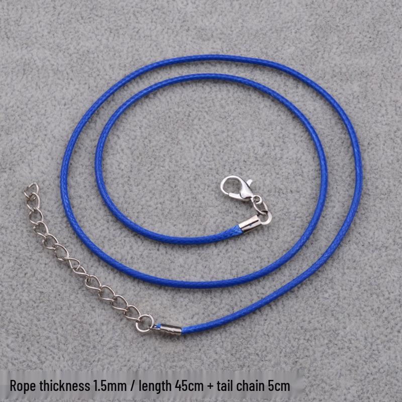 Черная кожаная веревка для ожерелья, DIY подвеска, вощеная веревка толщиной 2,0 мм, аксессуары для ожерелья
