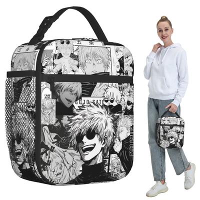Satoru Gojo Anime Japanese Manga Insulated Lunch Bag for Kids School Cooler Thermal Food Box Tote Portable Lunch Boxes Container