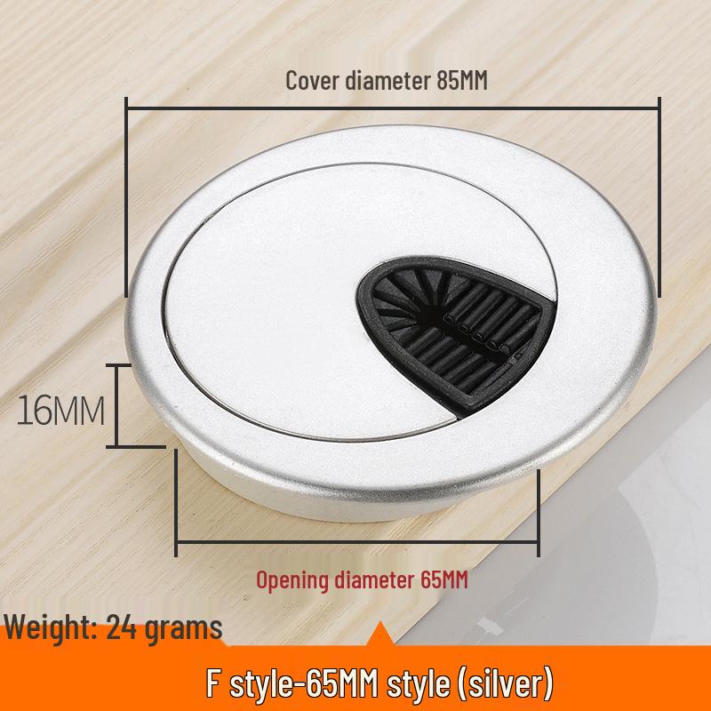 Round Plastic Cable Grommet Hole Cover for Office Desk - Sizes 50/60/65/80 Mm
