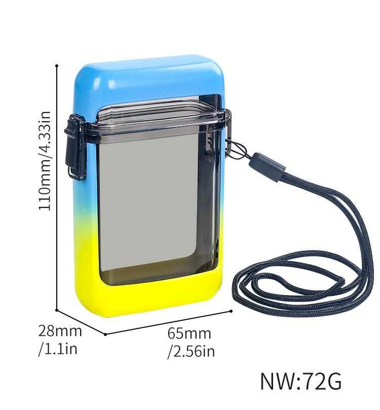 Waterproof Transparent Cigarette Case with Lanyard - Fits 20 Regular Cigarettes, Stylish Storage for Men and Women.