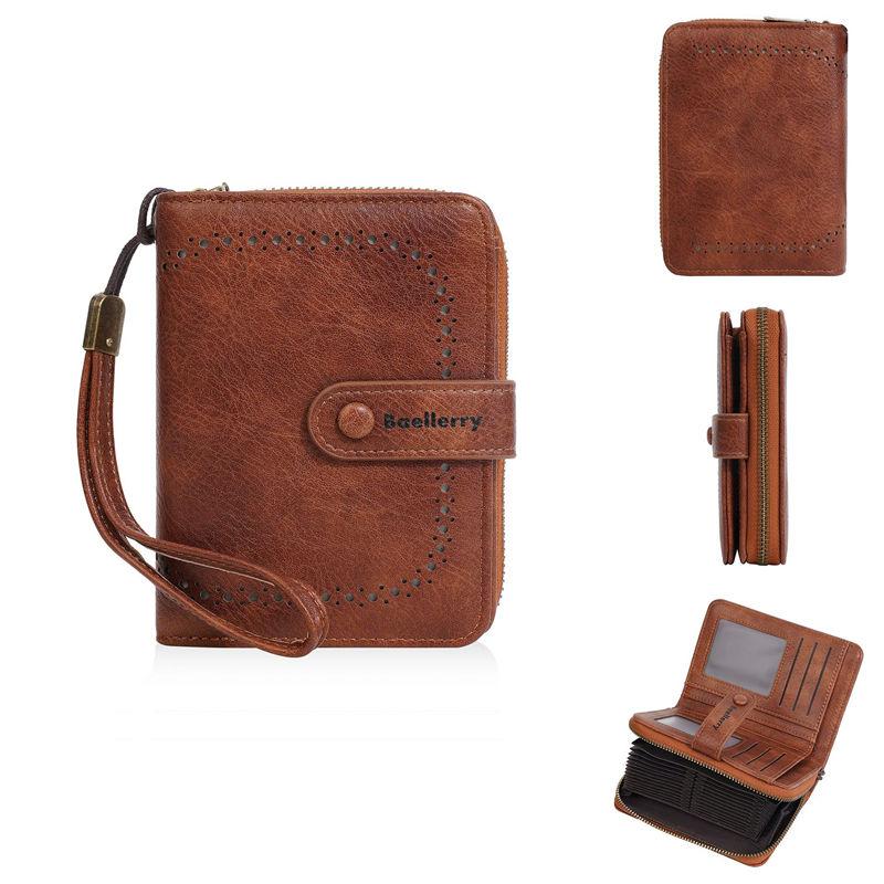 

Baellerry RFID Anti Theft Protection Zipper Card Holder for Women Ladies Fashion Money Packs PU Leather Purse Wallets 11*14*3cm коричневый