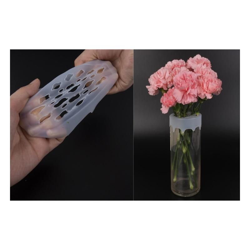 Silicone Grid Insert Flexible Floral Stem Holder For Floral Arrangements And Makeup Brush Storage
