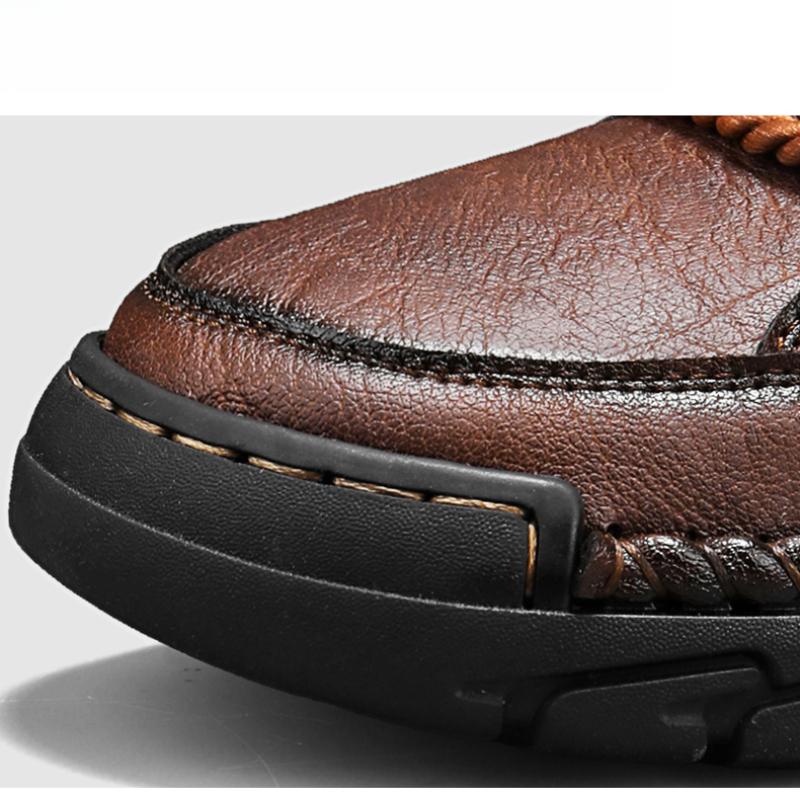 Herren High-Top Casual Sneaker Handgefertigte Lederschuhe Übergröße 39-48 Frühling & Herbst