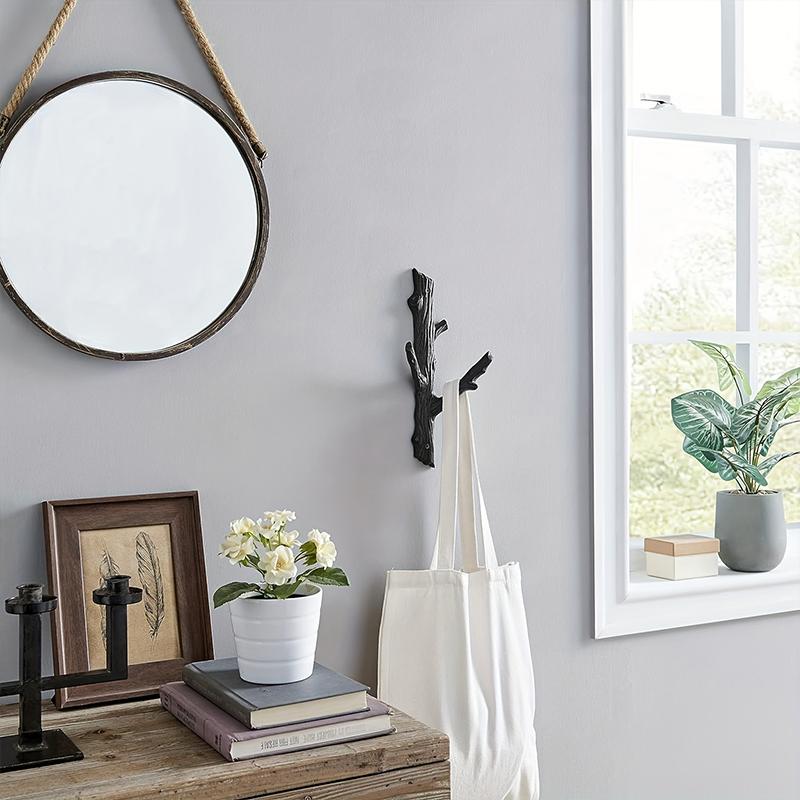 1PC Decor Artistic Branch Rustic Coat Rack Heavy-Duty American Multi-Functional Vintage Sturdy Wall-Mounted Space-Saving 19.3x10cm