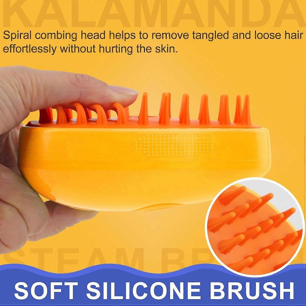 Cat Steam Brush, 3 In 1 Cat Steamy Brush Cleanser, Silicone Massage Grooming Brush, Pet Hair Cleaning Brush Comb for Cats Dogs