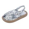 Girls' Fashion Sandals with Sparkling Sequins 2024 Summer Kids Versatile Princess Sandals Girls Peep Top Beach Shoes Outdoors