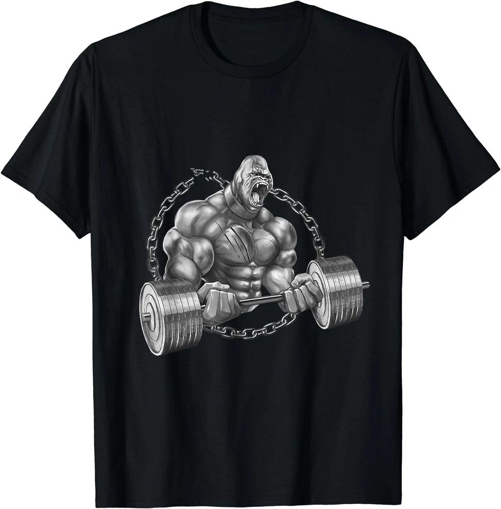 New Gorilla Weightlifting Beast Bodybuilding Gym Animal Fitness Tshirt S