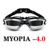 Myopia Goggles, Swimming Goggles, Silicone Swimming Goggles, Anti-Fog And Waterproof Men'S And Women'S Large-Frame Electroplated Glasses