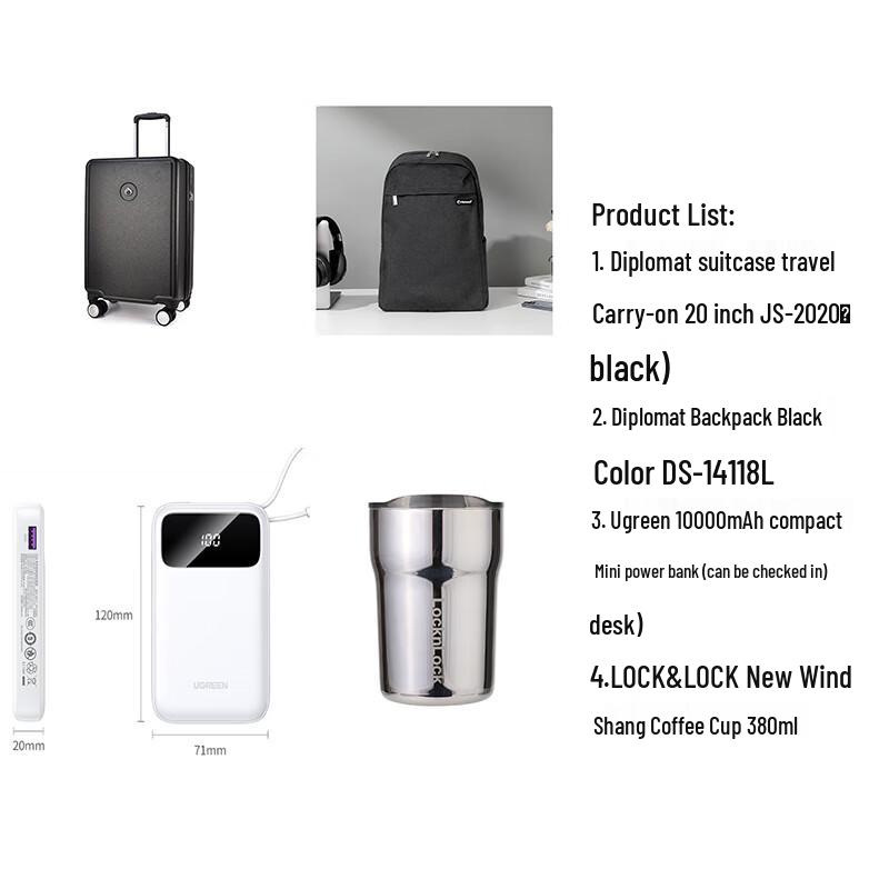 Diplomat 20-inch Black Hardside Spinner Luggage 20-inch