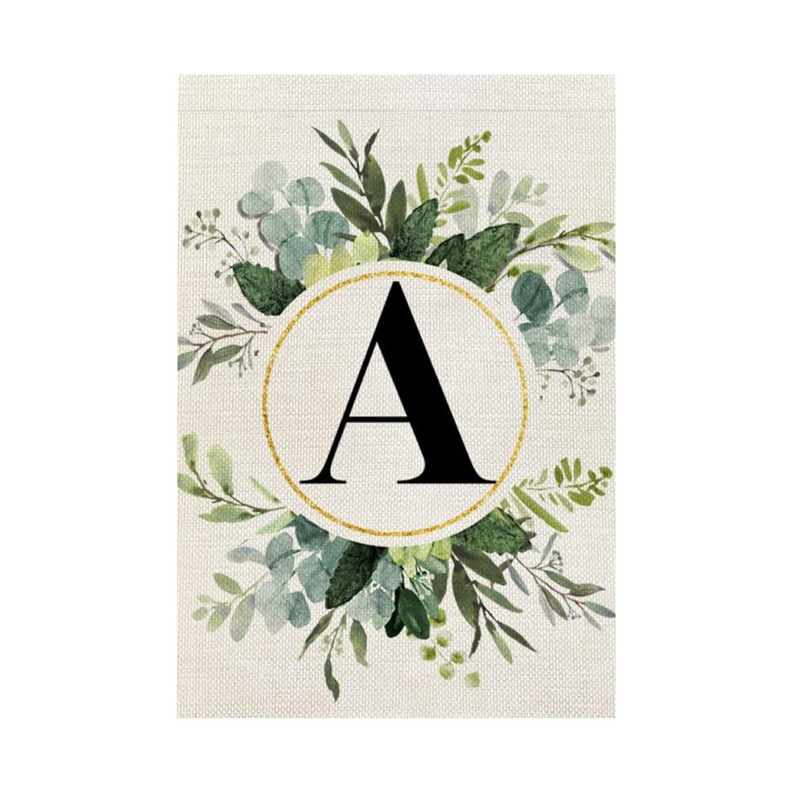 

Monogram Letter A Garden Flag Floral 1218 Inch Double Sided One Size