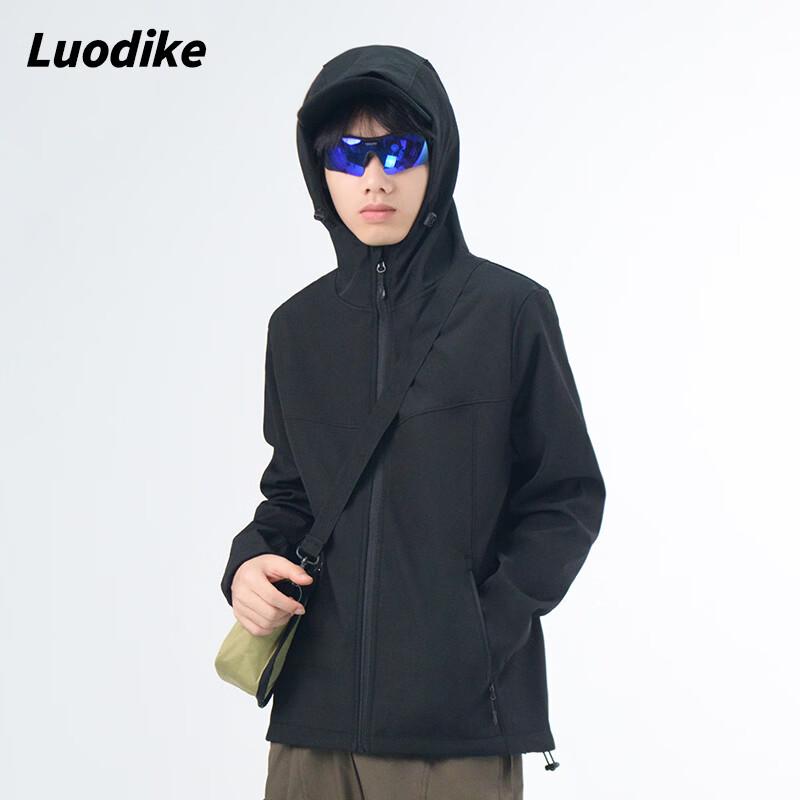Luodike Men s Outdoor Hooded Softshell Jacket M