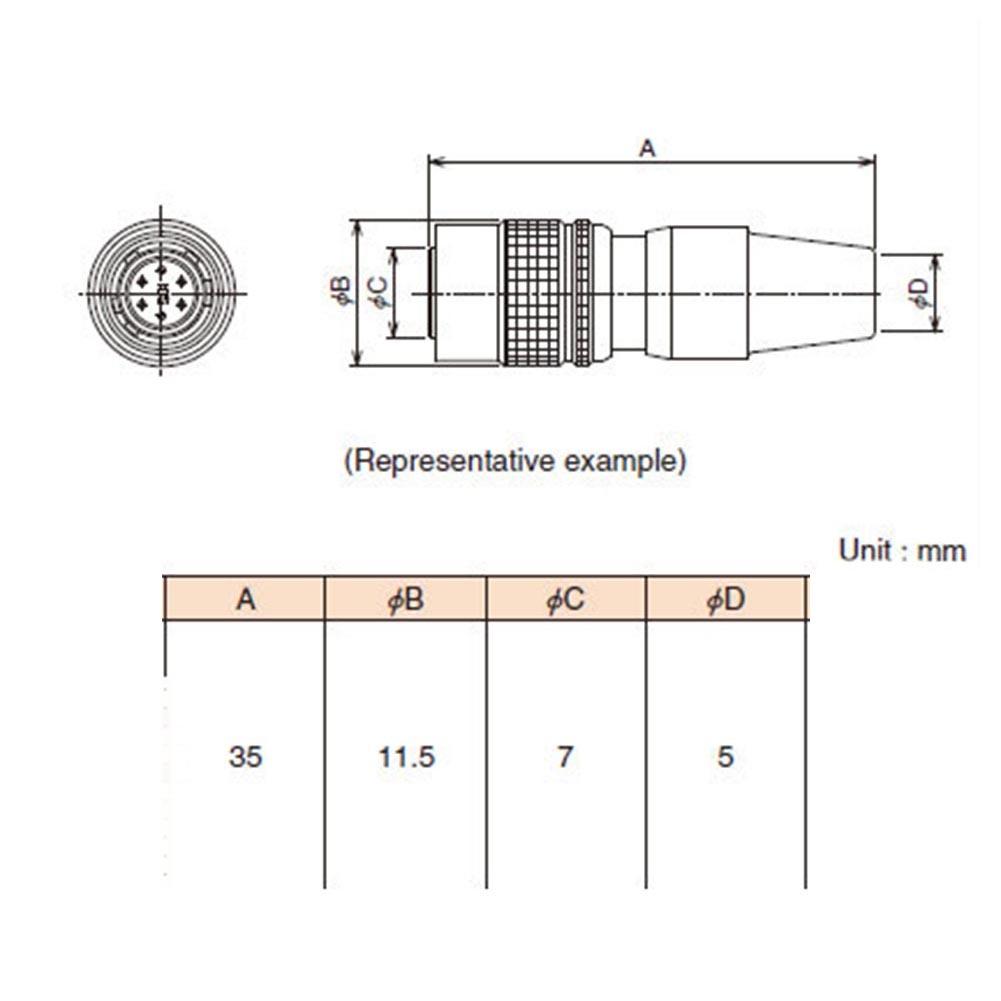 Heavy Machinery 6Pin Connector Rated Voltage 300V Zinc Alloy Body Brass Gold Plated Contacts For Automation Systems