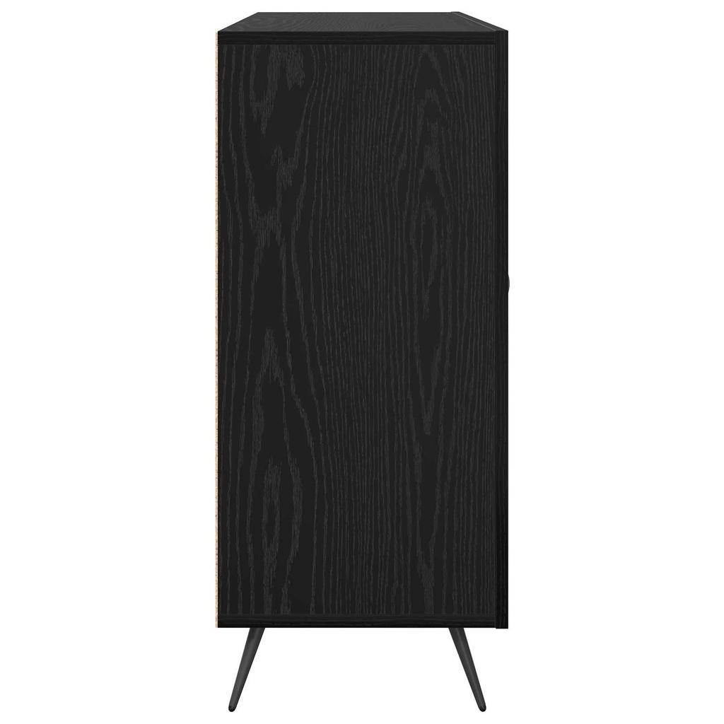 Sideboard In Black Oak Look 89.5 X 34 X 80 Cm Particleboard