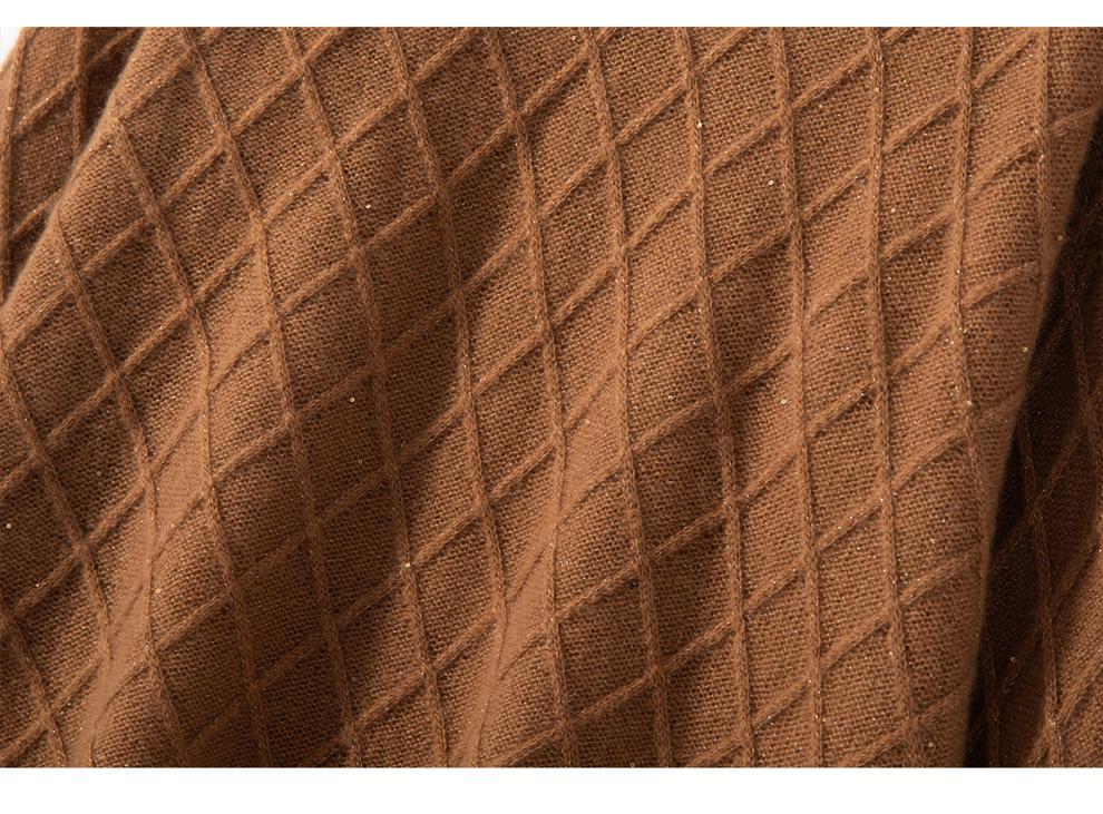 100% Pure Cashmere Women's Sweater - Fashionable, Versatile Autumn/Winter Pullover with Sequin Diamond Pattern