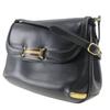 Gucci Old Gucci Shoulder Bag Sherry Line 2-way Clutch Black Calfskin Women Used