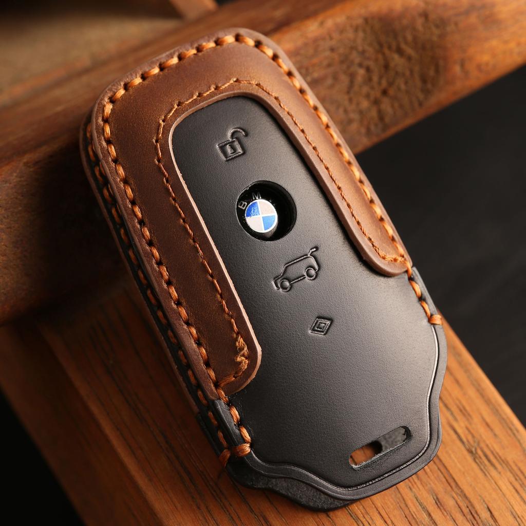 Customized for Old BMW Key Cover 3 Series 5 Series Handmade High-end Leather Car Key Bag Case Ring