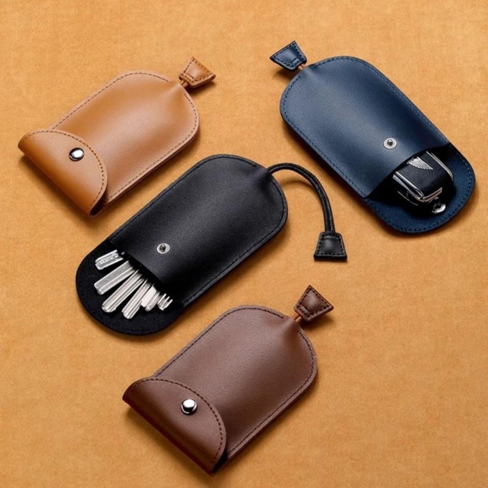 Mini Key Holder Household Multi-Functional Key Case Large Capacity Faux Leather Key Chain Key Bag For Cars, Office, Travel