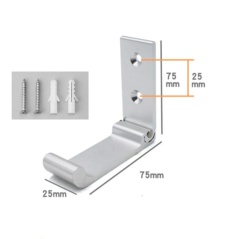 Folding Hooks Wall Door Clothes Coat Hat Bags Hangers Aluminum Alloy Kitchen Bathroom Rustproof Towel Hooks Foldable Single Hook