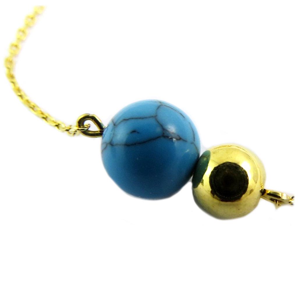 7bis [P8281] - Handmade 'Boho' Turquoise Gold Bracelet - 13x8 Mm