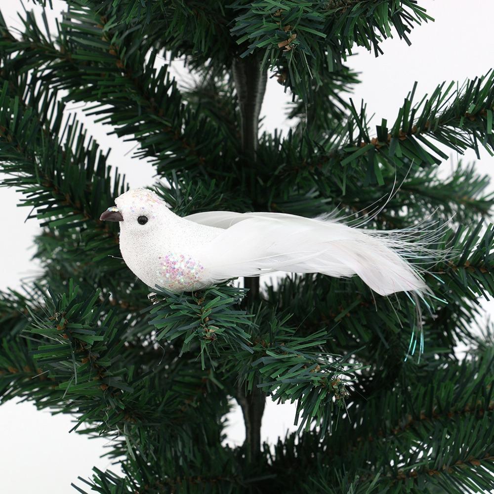6PCS Statue Simulation Birds with Clip Artificial Foam Feathers Birds  For Wedding Christmas Home