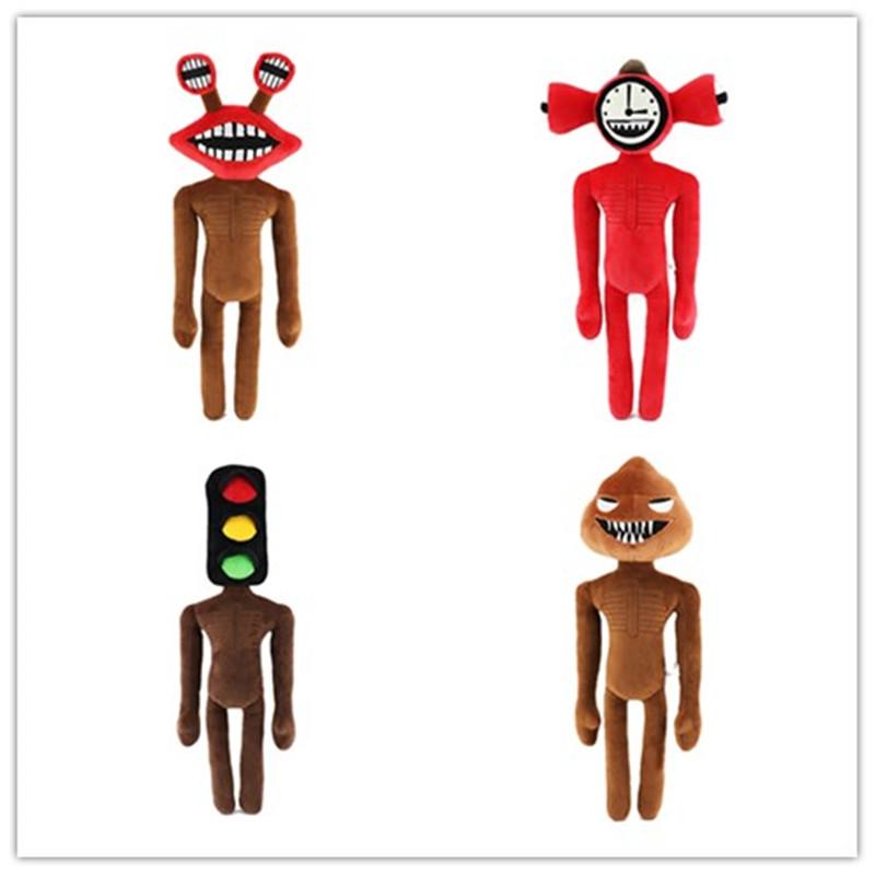 Horror Head Siren Plush Toy Big Mouth Clock Poop Monster Stuffed Doll Gifts Kid