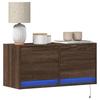 VidaXL Wall-mounted TV Cabinet with LED Lights Brown Oak 80x31x35 Cm, Wall-mounted TV Unit, Floating TV Unit, TV Stand 852361
