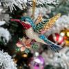 2D Acrylic Hummingbird Ornament Colorful Crystal - Like Bird With Flower For Christmas Tree Hanging Holiday Home Decor  Pendant