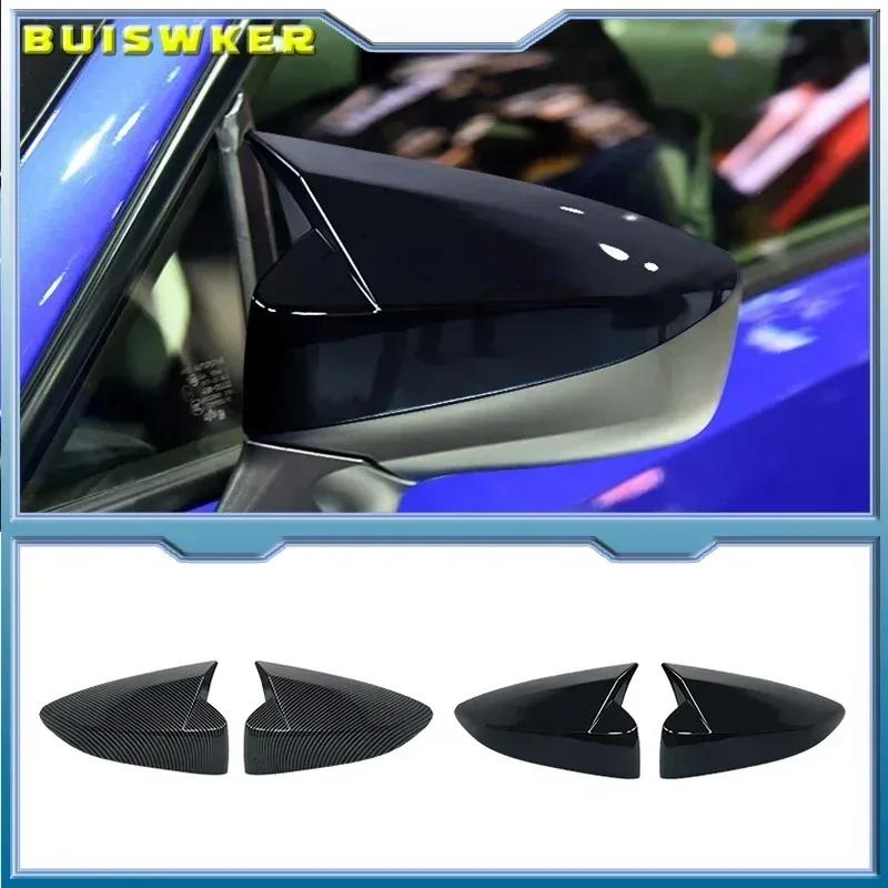 2PCS Car Carbon Fiber ABS Rearview Mirror Cover Caps Gloss Black Auto New Accessories For Toyota 86 For Subaru BRZ 2012-