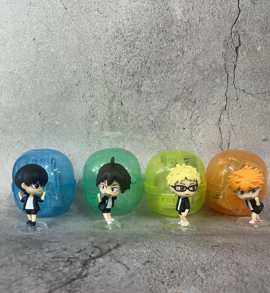 4pcs Anime Haikyuu Figures Bokuto Kotaro Akaashi Keiji Oikawa Tooru Iwaizumi Hajime Action Figures Q Version PVC Model Toys 5cm