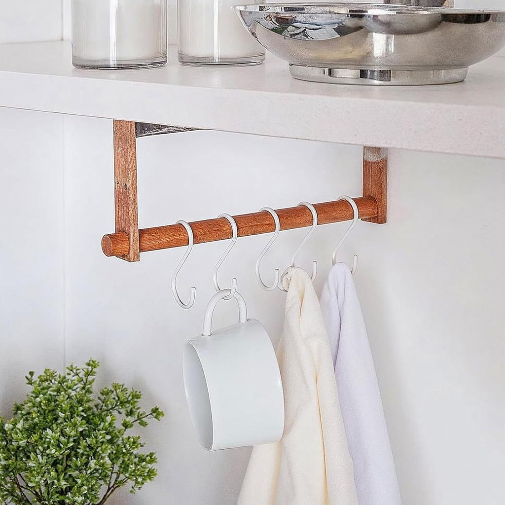 24pcs Quiet Plastic S Hooks for Hanging, Multi-Purpose Abs Hooks for Closet, Shower Rod, Plant, Pot and Pan, Coffee Mug, Easy Twist & Rust-Free Holds