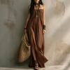 Vestido Maxi Boho Feminino Tomara-que-caia Tubinho Fenda Solto Casual Férias Longo de Praia