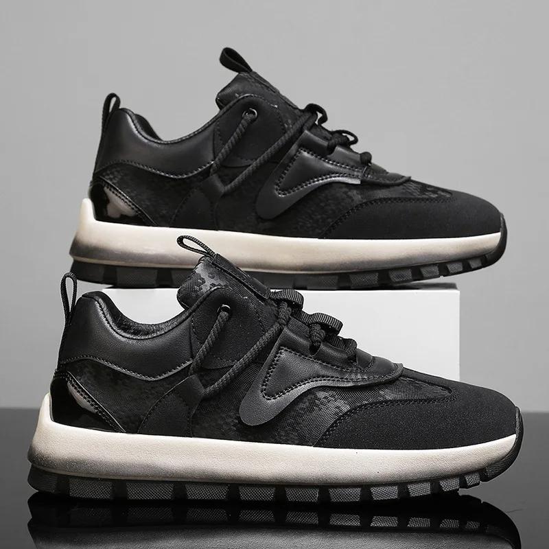 High-quality Men's Leather Sneakers Fashion Mens Casual Shoes Comfortable Shock-absorbing Male Running Shoes Zapatos Para Hombre