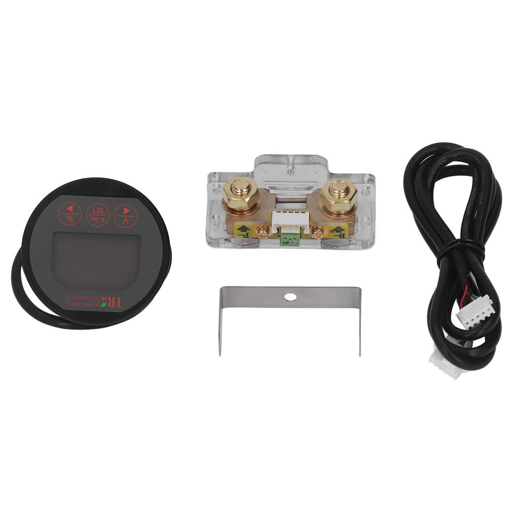 Battery Meter Waterproof Round Accurate Measurement 8‑120V Range Battery Capacity Tester for Electric Car 100A