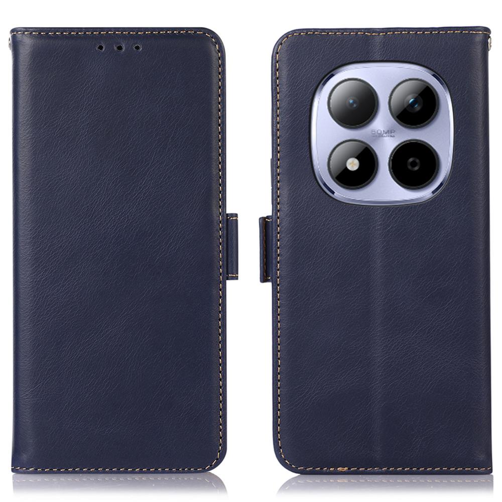 Für Xiaomi Redmi Note 15 Pro 4G (Global) Hülle RFID-Blockierung Echtes Rindsleder Geldbörse Handyhülle