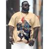 Summer Round Neck Funny Cartoon Pattern 3D Print Top Fashionable Casual Short Sleeved Men's T-shirts