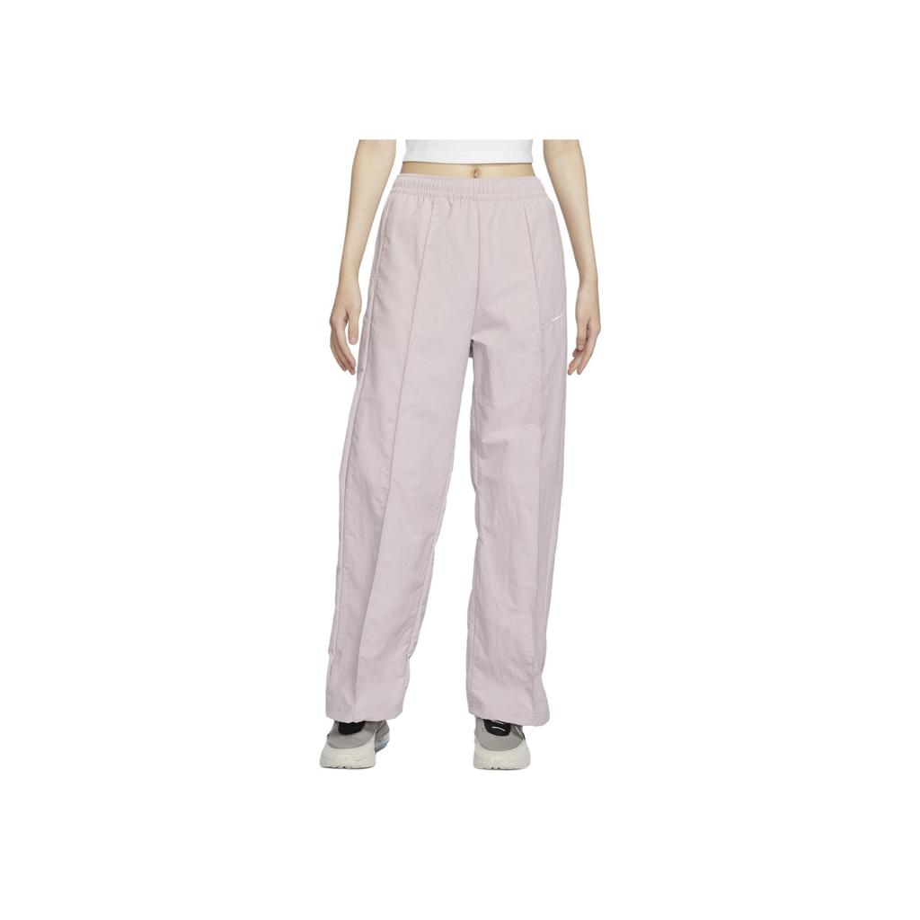 Nike Sportswear Solid Color Logo Woven Casual Pants Women pants White Platinum Purple FQ3589-019