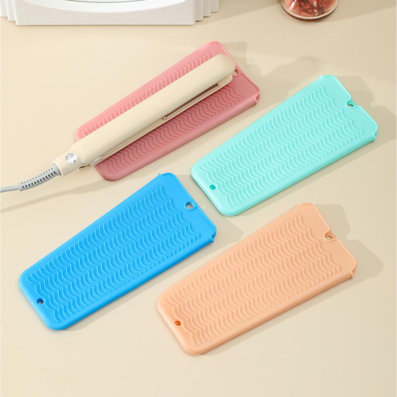 Silicone Hair Curling Wand Cover Hair Straightener Storage Bag Hairdressing Curling Iron Insulation Mat Heat Resistant Pouch