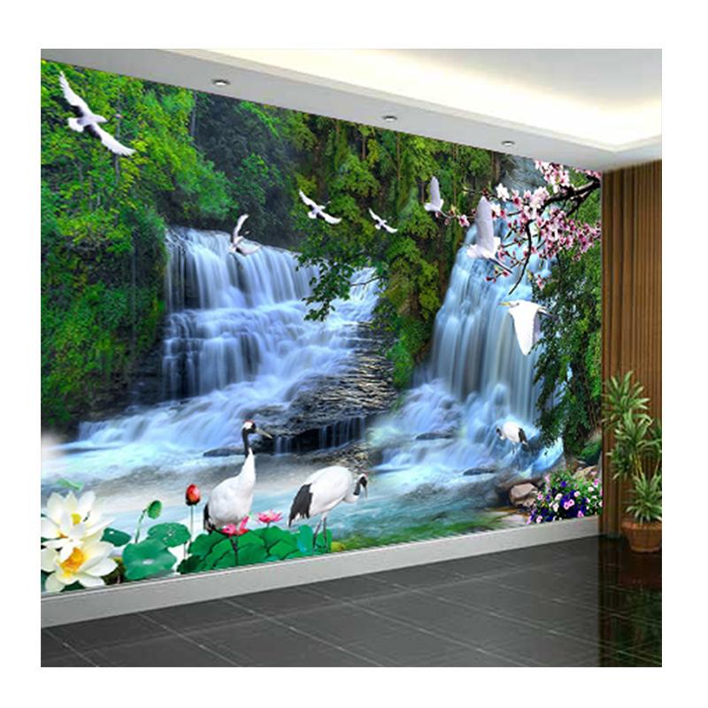 Waterfalls Nature Scenery Mural Wallpaper Living Room TV Sofa Study Background Wall Paper For Walls