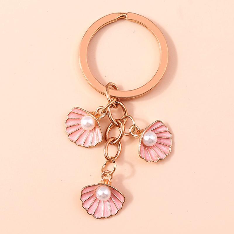 Aihua Cute Keychain Y2K Summer Beach Pearl Shell Key Chains For Women Girls Handbag Pendants Keyring Ocean Vacation Jewelry Gift