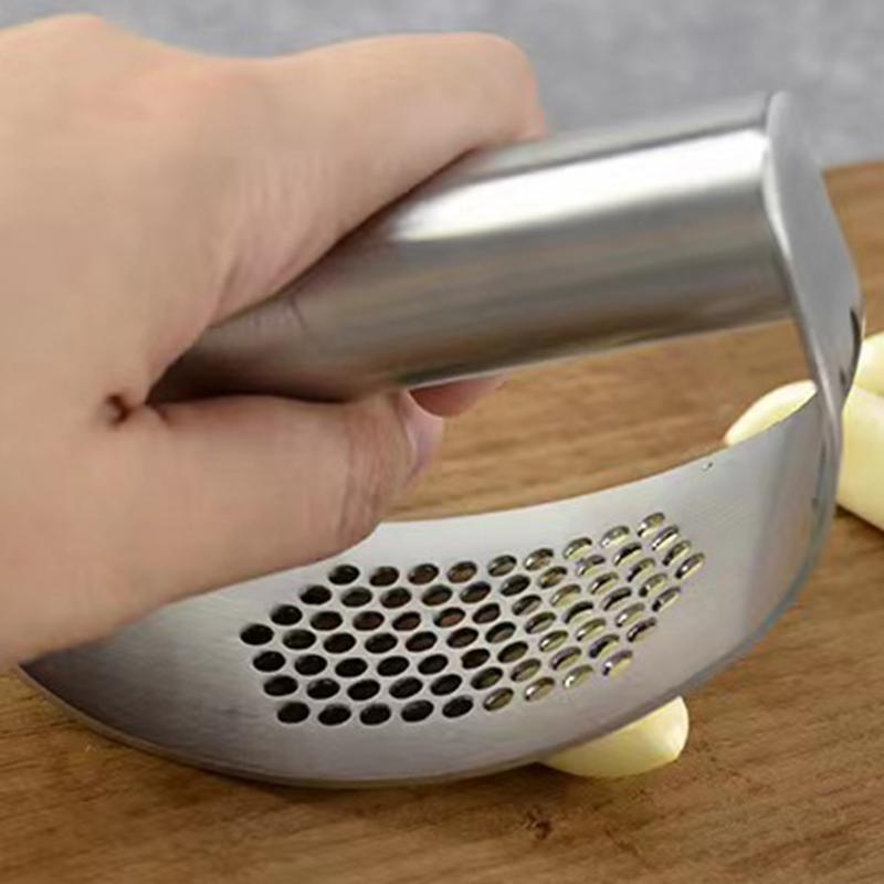Garlic Press Rocker Manual Garlic Crusher Garlic Masher Ring Rustproof Garlic Crusher Tool With Ergonomic Handle Kitchen Gadget