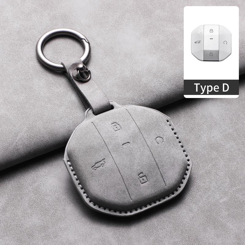 3D Suede Leather Car Remote Key Case For Jetour Freedom T1 Jetour Freedom T2 Traveller Smart Remote Key Shell Accessory