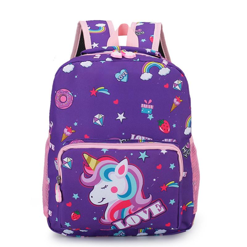 Rainbow Star Unicorn And Strawberry Backpack Childrens Cartoon Bag Zipper
