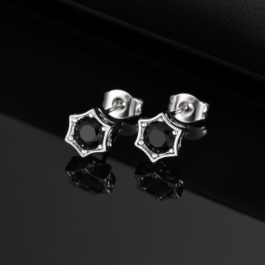 Vnox Eenvoudige Ster Oorbellen, Heren Dames Kleine Ronde Zirkonia Steentjes Oorbellen Brincos, Punk Rock Oor Sieraden