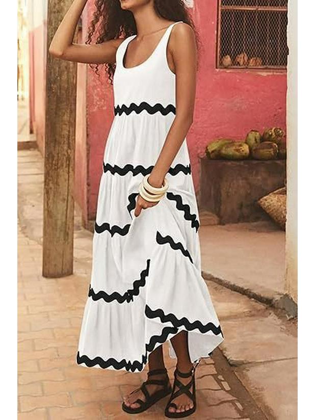 

Простая юбка-трапеция с U-образным вырезом на подтяжках - Летняя коллекция Medium белый