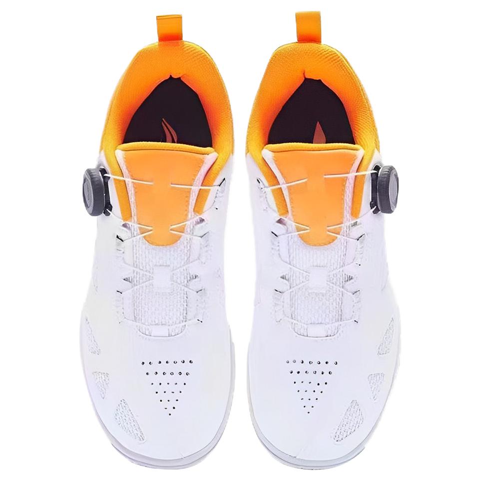 Li Ning Mage ESS Ανθεκτικά στην Τριβή Αναπνέοντα Χαμηλά Παπούτσια Πινγκ Πονγκ Unisex Λευκό Πορτοκαλί APTT001-2