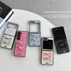 Bow Snakeskin Pattern Mobile Phone Case Is Suitable For Samsung Zflip6 Flip Folding Huawei Pocket2 Solid Color Hard Case