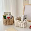 Hand-woven Woven Basket Nordic Style Desktop Organize Baskets Cotton Rope Basket  Living Room