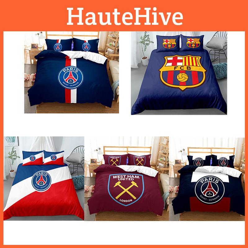 Team Logo Soccer Double 3 Piece Bedding Set Ball Sports Collection Textiles Home